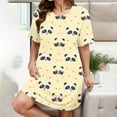 thumbnail image 1 of SDNall Sleep Dress for Women, Loose Fit Short Sleeve Round Neck with Animal Print, Casual Nightgown and Lounge Dress for Spring and Summer, 1 of 6