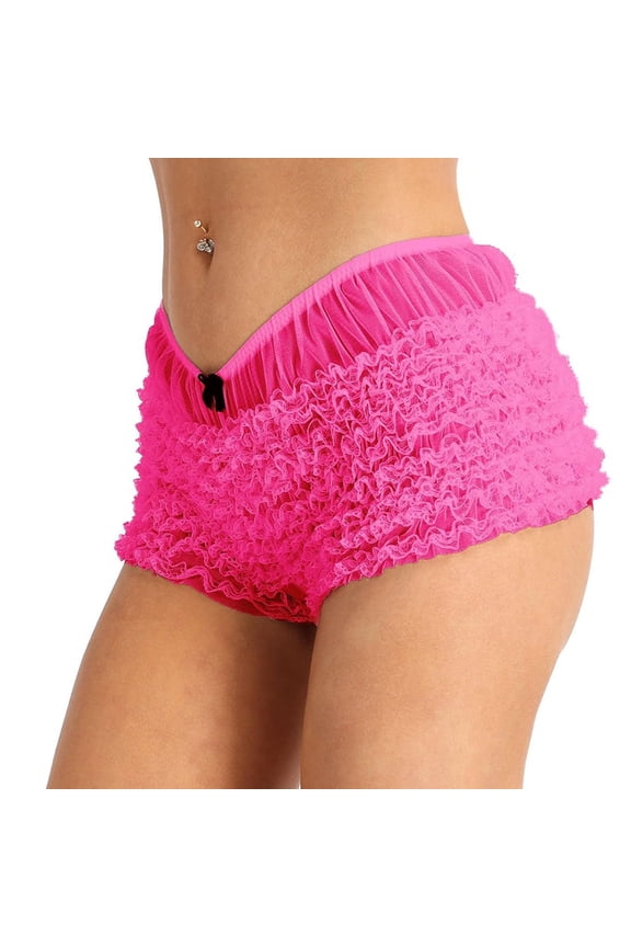 Sleep Shorts for Women with Lace Bow and Tiered Cake Design, Soft Lounge Pants for Home or Vacation