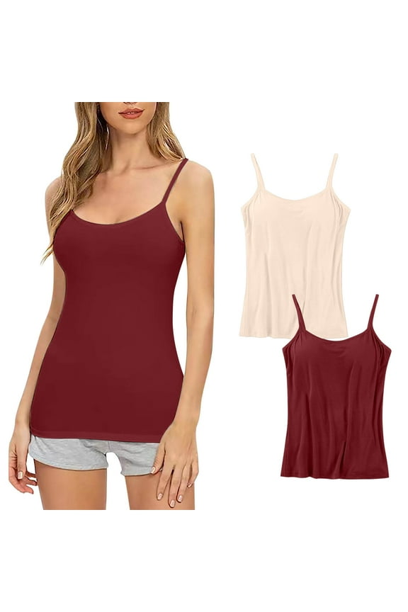 Sling Bra for Women with Removable Chest Pads, 2-Pack Daily Wear Inside or Outside, Posture Support and Adjustable Fit for Summer and Spring