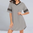 thumbnail image 1 of SDNall Summer Dress for Women, Womens Summer Clothes, Casual Dress for Women, Spring Summer Short Sleeve V-Neck Fashion T-Shirt Dress Casual Sleepshirt for Women and Men, 1 of 8