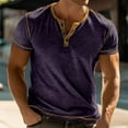 thumbnail image 1 of SDNall Summer T-Shirts for Men Casual European and American Round Neck Color-Blocked Short-Sleeved T-Shirt Slim Sports Top (Purple,Sizes:S-3XL), 1 of 9