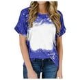thumbnail image 1 of SDNall Summer T-Shirts for Women 2024 Casual Loose and Comfortable Gradient Round Neck Short-Sleeved T-Shirt (Dark Blue,Sizes:S-2XL), 1 of 9