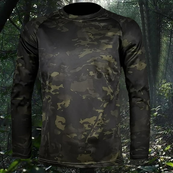 SDNall Sun Protection Shirts for Men Long Sleeve Fishing Hiking T-Shirt Cool Moisture Wicking Uv Shirts (S-XXXL,Black)