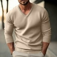 thumbnail image 1 of SDNall Sweaters for Men, Mens Sweaters and Pullovers, V Neck Sweater Men, Men Casua Solid Color V Neck Pullover Thick Long Sleeved Sweater, Sweater for Men Casual, 1 of 9