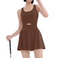 thumbnail image 1 of SDNall Tennis Outfits Woman Classic Exercise Fashionable Solid Color Tennis Dress Tennis Dress, 1 of 9