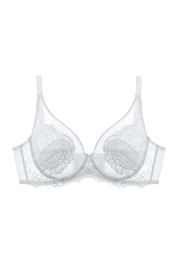 Thin and Lightweight Bra for Women, Full Cup Coverage with Enhanced Support for Larger Bust Sizes, Curved Contour Design Help Prevent Sagging, Soft Nylon and Spandex Blend for All-Day Comfort