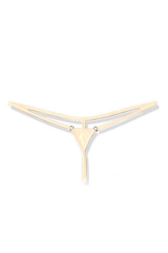 Thong Underwear Low-Rise Solid Color for Women, Exposed Cheek Mini Briefs, Soft Stretch Fabric for Daily Wear and Comfort