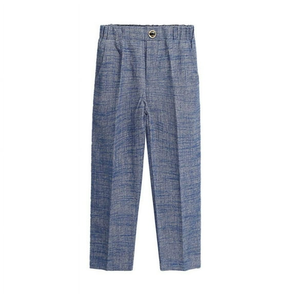 SDNall Toddler Kids Big Boy Fashion Cute Solid Color Stripe Casual School Uniform Suit Pants Trousers