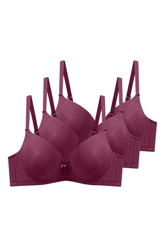 Underwire Bra for Women, 3-Pack Full Coverage Minimizer with Underbust Support in Solid Beige, Plus Size D-Cup