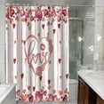 thumbnail image 1 of SDNall Valentines Day Decor, Valentines Day Shower Curtain Romantic Red Rose Heart Valentines Day Gnomes Shower Curtain Set Valentines Day Lovers Bathroom Accessories with Hooks, 1 of 7