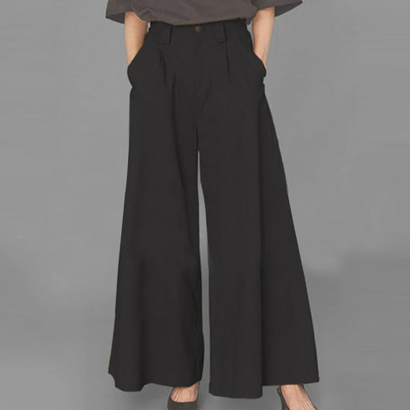 SDNall Wide Leg Flared Pants for Women Casual Loose and Comfortable Flared Pants Wide Leg Pants Long Pants ,Sizes：S-2XL