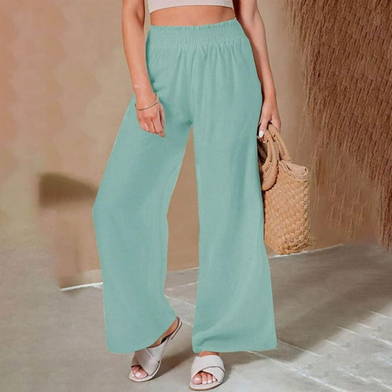 SDNall Wide Leg Pants for Women Loose Wide Leg Pants High Waist Straight Pants Casual Pants Straight Leg Pants