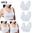 thumbnail image 1 of SDNall Wireless Bra for Women, 3-Pack Lace Trim Seamless Comfort Bras with V-Neck for Everyday Wear and Low-Impact Activities, 1 of 7