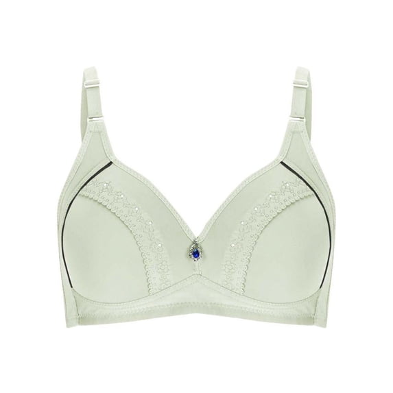 SDNall Womans Embroidered Glossy Comfortable Breathable Bra Underwear No Rims