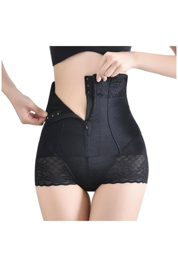 Women Abdomen Pants Breasted Shapewear Zipper Hip Lift Yoga Body Shaping Pants