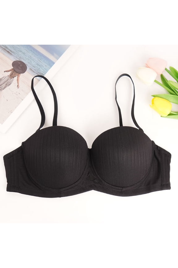 Women's Backless Push Up Bra, Seamless Strapless Bra for Women, Invisible Comfort Underwire Bra with Mesh Design for Everyday Wear