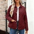 thumbnail image 1 of SDNall Women's Color Block Quilted Jacket, Lightweight Long Sleeve Casual Coat with Snap Front & Pockets, 1 of 4