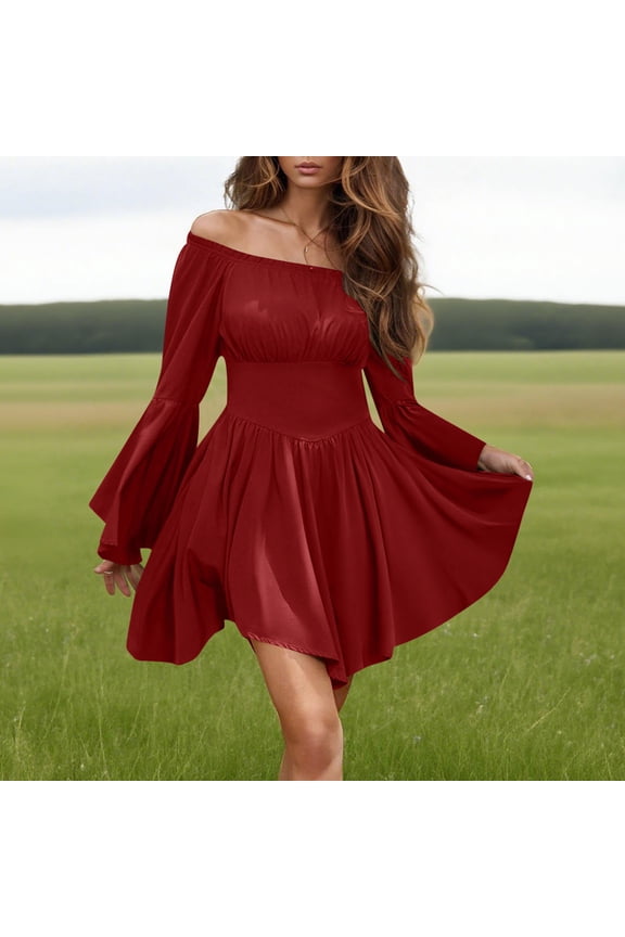 Women's Gothic Renaissance Dress, Victorian Elegance Off Shoulder Midi Dress for Halloween & Theme Parties