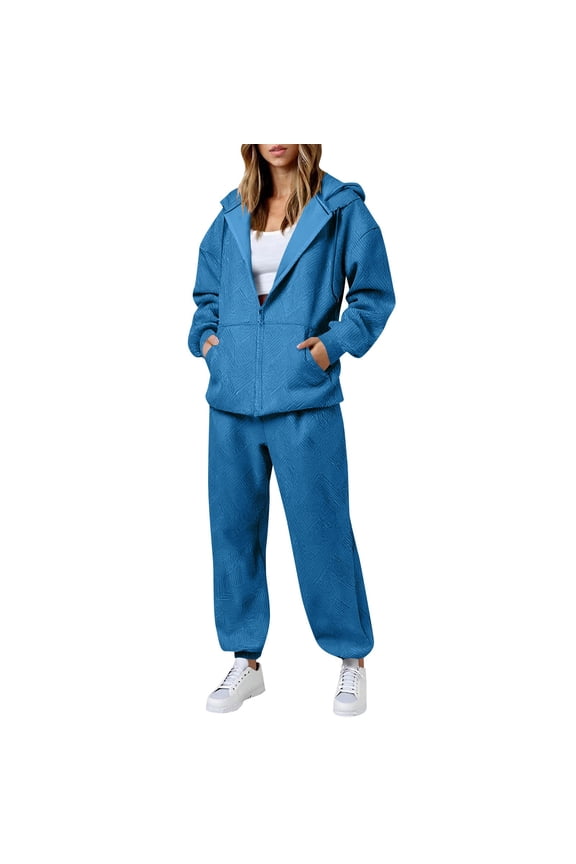 Women's Long Sweater Cardigan and Pants Set, Long Sleeve Zippered Open Front Top with Straight Leg Trousers for Casual Daily Wear