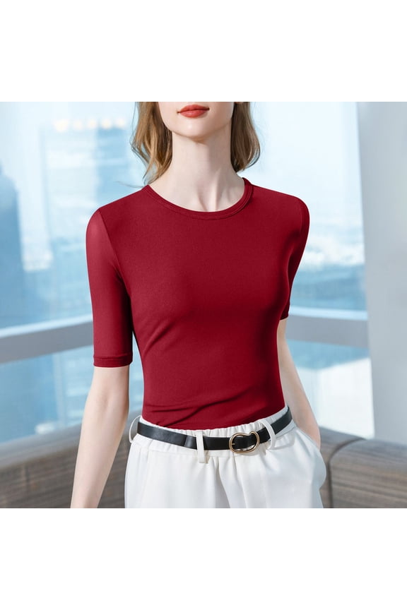 Women's Mesh Shirt, Breathable Round Neck Sleeveless Base Layer, Soft Comfortable Liner Top for Casual and Daily Wear