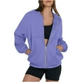 thumbnail image 1 of SDNall Women's Oversized Sweatshirt Jacket, Long Sleeve, Zip Up, Casual, 1 of 5