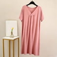 thumbnail image 1 of SDNall Women's Short Sleeve Robe, Pure Cotton Kimono for Home, Soft Loungewear Pajamas and Nightgown with Belt for Casual Wear, 1 of 6