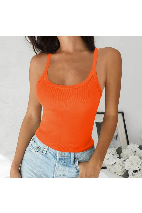 Women's Sleeveless Blouse, Solid Color Slim Fit U-Neck Top, Soft Stretch Polyester Spandex Fabric for Comfort, Versatile for Casual and Office Wear