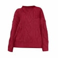 thumbnail image 1 of SDNall Women's Solid Color Round Neck Sweater - Loose Fit Long Sleeve Top, 1 of 2