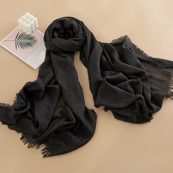 SDNall Women's Solid Color Scarf, Lightweight Versatile Wrap for Women, Long Sun Protective Gauze Scarf for All Seasons, Soft Matte Polyester Shawl for Daily Use and Gifts