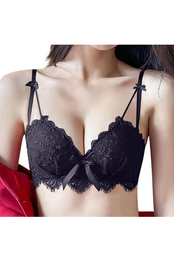 Womens A/B Cup Wrap Front Bra - Back Closure Bandeau with Adjustable Tie Wire-Free & Thin