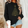 thumbnail image 1 of SDNall Womens Christmas Print Crewneck Sweatshirt Loose Fit Long Sleeve Pullover, 1 of 6