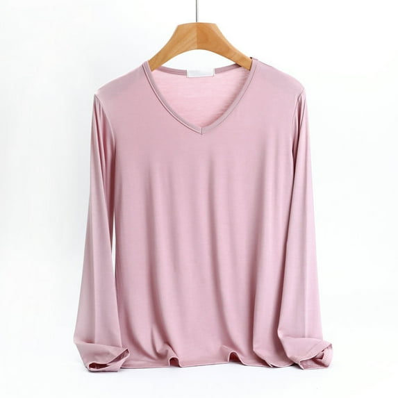 SDNall Womens Fashion Tops, Long Shirts for Women, Long Sleeve Shirts for Women, Womens Fashion Casual-Neck internal Construction Solid Color Shirt Long Sleeve Top, Long Sleeve Tops for Women