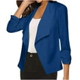 thumbnail image 1 of SDNall Womens Jackets Lightweight, Womens Solid Color Long Sleeved Buttonless Suit Jacket, 1 of 5