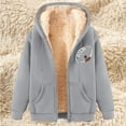 thumbnail image 1 of SDNall Womens Jackets Winter, Womens Fleece Jacket, Womens Fashionable Printed Fleece Hooded Sweatshirt Jacket, 1 of 4