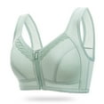 thumbnail image 1 of SDNall Womens Plus Size Zip Front Bra - Wireless, Lightly Lined with Full Coverage Support, 1 of 8