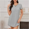 thumbnail image 1 of SDNall Womens Short Sleeve Nightgown, Round Neck Sleep Dress for Casual Home Lounge, 1 of 5