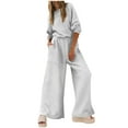 thumbnail image 1 of SDNall Womens Solid Color Round-Neck Elastic Waist Pockets Loose Jumpsuit, 1 of 7