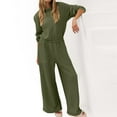 thumbnail image 1 of SDNall Womens Solid Color Round-Neck Elastic Waist Pockets Loose Jumpsuit, 1 of 8
