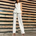 thumbnail image 1 of SDNall Womens Summer Clothes, Pants for Women, Pants for Women Casual Summer, Fashion Women Summer Solid Casual Sleeveless+ Pant Suit Set, Suit for Women, Pants Suits for Women, Suit Set for Women, 1 of 7