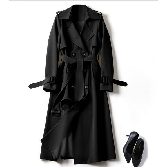 SDNall Womens Trench Coats Casual Double Breasted Drawstring Jackets Mountaineering Coat Windbreaker