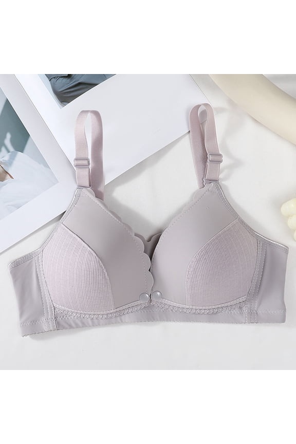 Womens U-Back Front Closure Bra Wire-Free with Light Push-Up for a Smooth & Elegant Look