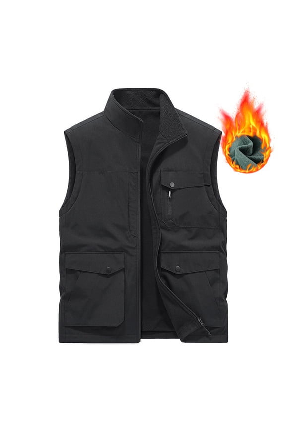 Work Jackets for Men, Mens Sport Coat, Sports Jackets for Men, Mens Work Clothes Jacket Solid Color Stand Collar Multiple Pockets Outdoor Sports Photography Coat, Work Clothes for Men