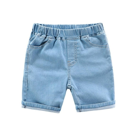 SDNall Jean Shorts for Boys Children'S Denim Shorts Pants Pants Summer Thin Stretch Jeans Kids Shorts Age:2-9 Years