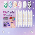 thumbnail image 1 of SDOHIG 10 Pcs 10 Colors Dual-Ended Nail Art Pens Set, Nail Art Markers Polish Pen for Nail Art, 3D Acrylic Nail Polish Pens, Quick-Dry Acrylic Markers & Nail Art Markers for Painting Nails, 1 of 8