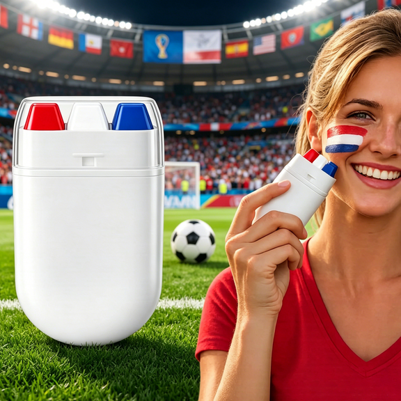 SDOHIG 3-Color Face Paint Stick, Red & White & Blue Oil Paint Makeup for Body & Face, Patriotic for Independence Day & 4th of July, Easy to Apply, Safe for Skin (Style D)