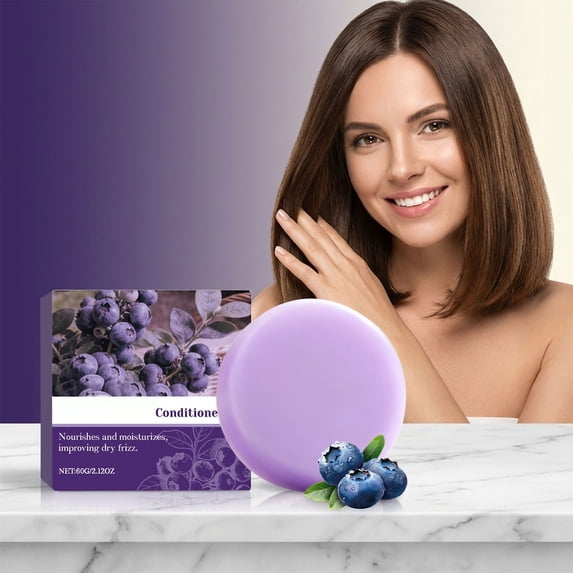 SDOHIG Blueberry Shampoo and Conditioner Bundle Bars, For Hair Thinning and Frizz Control, Nourishing Solid Hair Care with Blueberry Extract, 60g