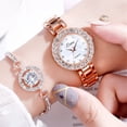 thumbnail image 1 of SDOHIG Business Casual Quartz Watch with Matching Bracelet Set, Rose Gold Case White Dial Ladies Gift, Elegant Everyday Accessory for Office or Outing, 1 of 1