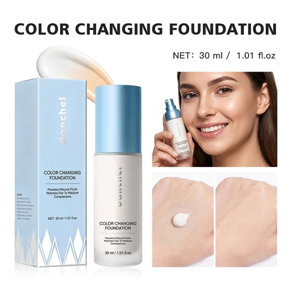 SDOHIG Color Changing Foundation, Adaptive Formula for Natural All-Day Wear, Self-Adjusting Shade Matches Skin Tone, Lightweight & Buildable Coverage, 30ml