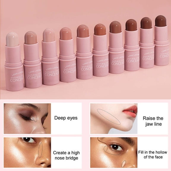 SDOHIG Concealer Pen Stick, All in One Foundation and Cover Stick, Easy to Blend for Daily Makeup Routine, Portable and Convenient