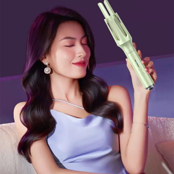 SDOHIG Curling Iron, Curling Wands, 32MM Auto Rotating Curling Wands, Fast Heating Auto Rotating Curing Wand for Curls Waves, 4 Tunable Temps Auto Shut-Off, Suitable for All Hair Type, Light Green